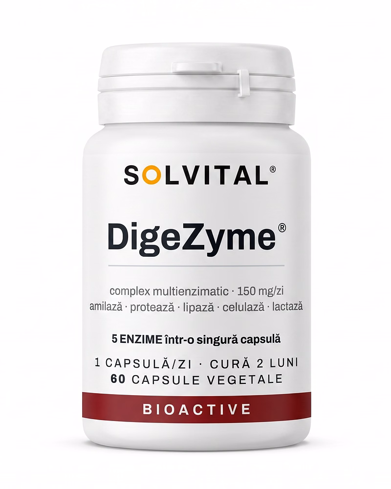 Enzime digestive DigeZyme Solvital — flacon