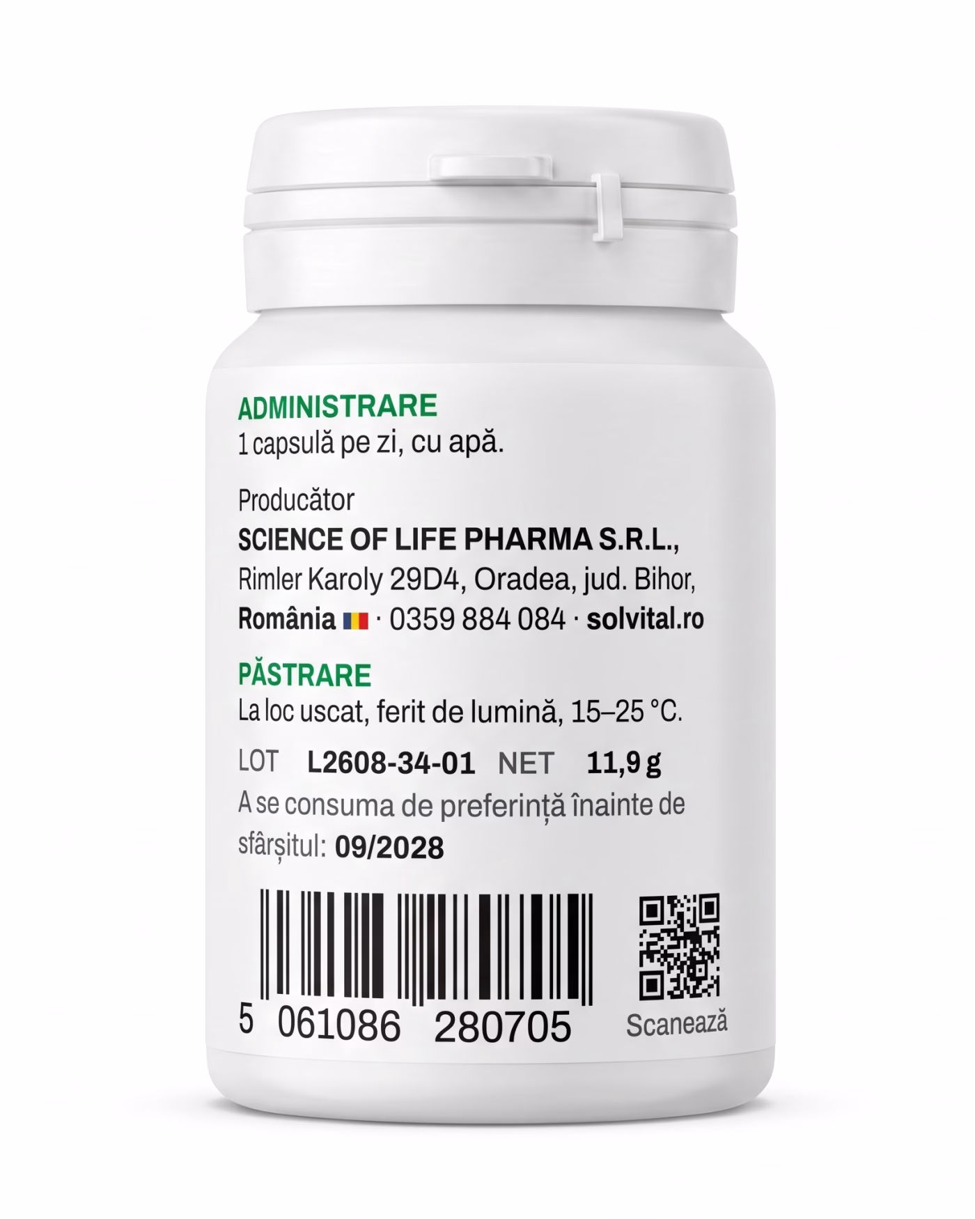fier-bisglicinat-administrare Eticheta Solvital Fier bisglicinat cu modul de administrare, lotul și codul de bare