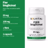 Solvital Fier bisglicinat – pe scurt Solvital Fier bisglicinat, pe scurt: 20 mg fier elemental pe zi, 143 % din necesar; 100 mg bisglicinat de fier bivalent pe capsulă; + fibră prebiotică din cicoare; 1 capsulă pe zi · un flacon = 60 de zile