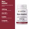 Solvital Myo- inozitol – pe scurt Solvital Myo- inozitol, pe scurt: 1000 mg myo-inozitol pe zi, 500 mg pe capsulă; min. 98 % puritate, standard USP; 0 aditivi fără agent de încărcare, capsule pullulan; 2 capsule pe zi · un flacon = 30 de zile