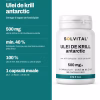 Solvital Ulei de krill antarctic, pe scurt: 500 mg ulei de krill pe zi, din Euphausia superba; min. 40 % fosfolipide, forma pe care membrana celulei o preia direct; 100 % ulei de krill, fără amestec cu ulei de pește; 1 capsulă moale pe zi · un flacon = 30 de zile