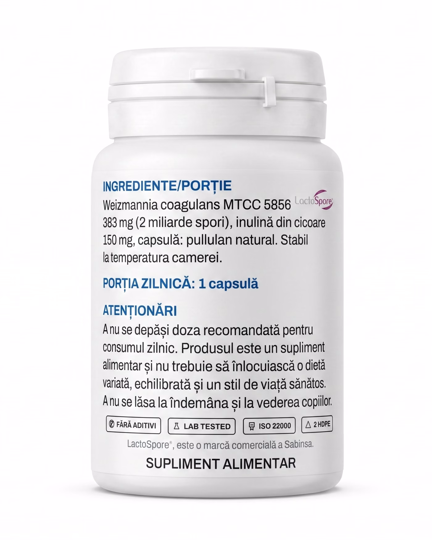lactospore-probiotic-ingrediente Eticheta Solvital LactoSpore probiotic cu tabelul de ingrediente și valorile nutriționale