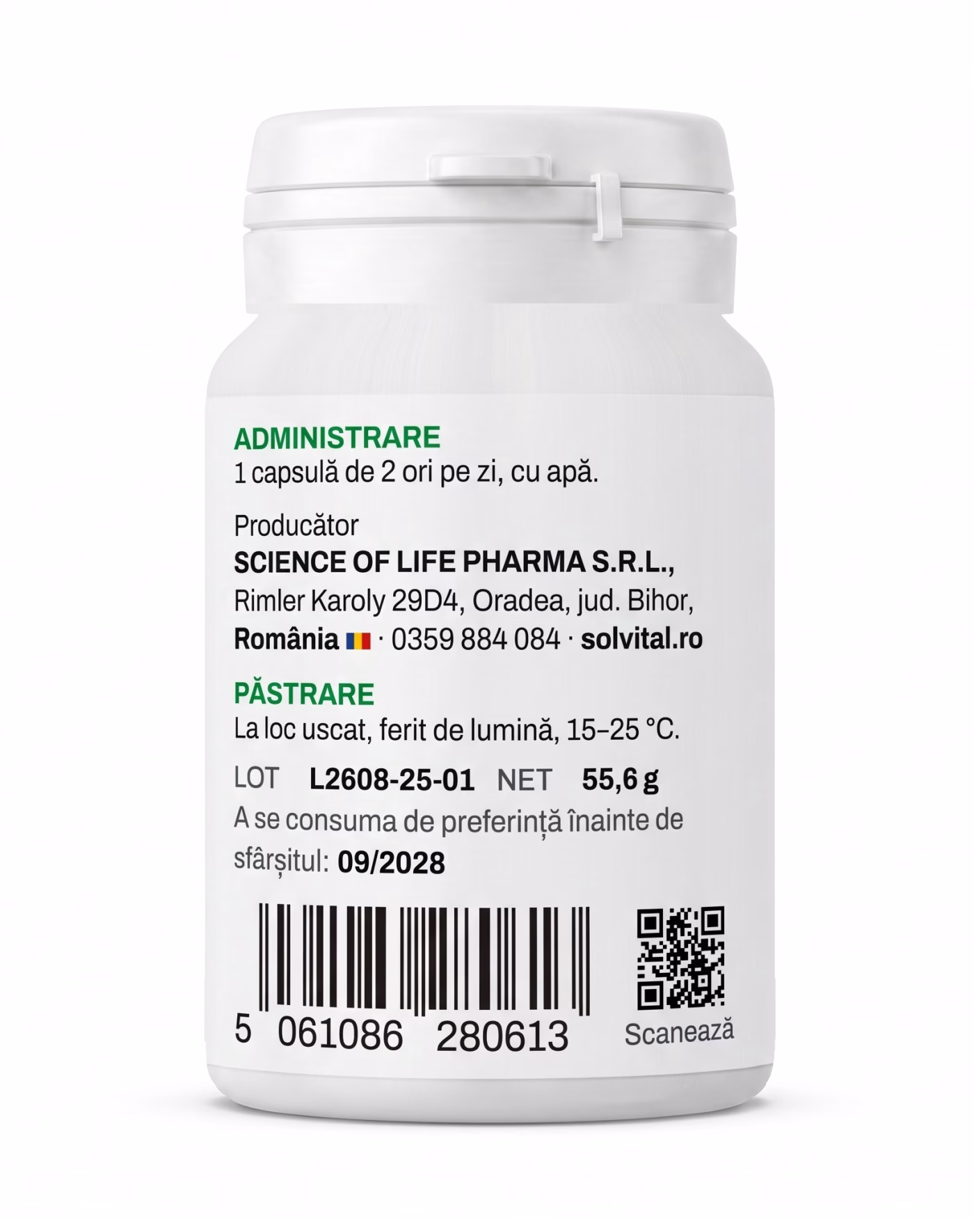 magneziu-bisglicinat-b6-administrare Eticheta Solvital Magneziu bisglicinat + B6 cu modul de administrare, lotul și codul de bare