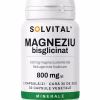 magneziu-bisglicinat-flacon Flacon Solvital cu bisglicinat de magneziu, 165 mg magneziu elemental, 30 capsule naturale, eticheta din față