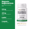 Solvital Magneziu bisglicinat forte, pe scurt: 330 mg magneziu elemental pe zi, 88 % din necesar; 165 mg pe capsulă, din 800 mg bisglicinat de magneziu; 0 aditivi fără agent de încărcare, capsule pullulan; 2 capsule pe zi · un flacon = 30 de zile