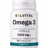 Flacon Solvital Omega-3, 360 mg EPA și 240 mg DHA, 60 capsule moi, eticheta din față