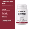 Solvital Coenzima Q10 forte, pe scurt: 100 mg coenzimă Q10 pe zi, ubichinonă; dizolvată în ulei de floarea-soarelui; fără soia în capsula moale; 1 capsulă moale pe zi · un flacon = 30 de zile