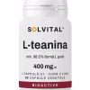 l-teanina-flacon Flacon Solvital L-teanină, 60 capsule naturale, eticheta din față