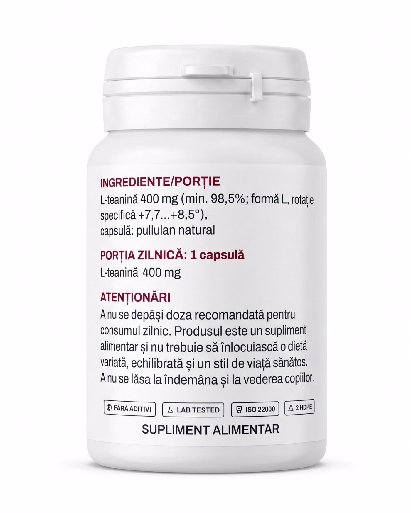 l-teanina-ingrediente Eticheta Solvital L-teanină cu tabelul de ingrediente și valorile nutriționale