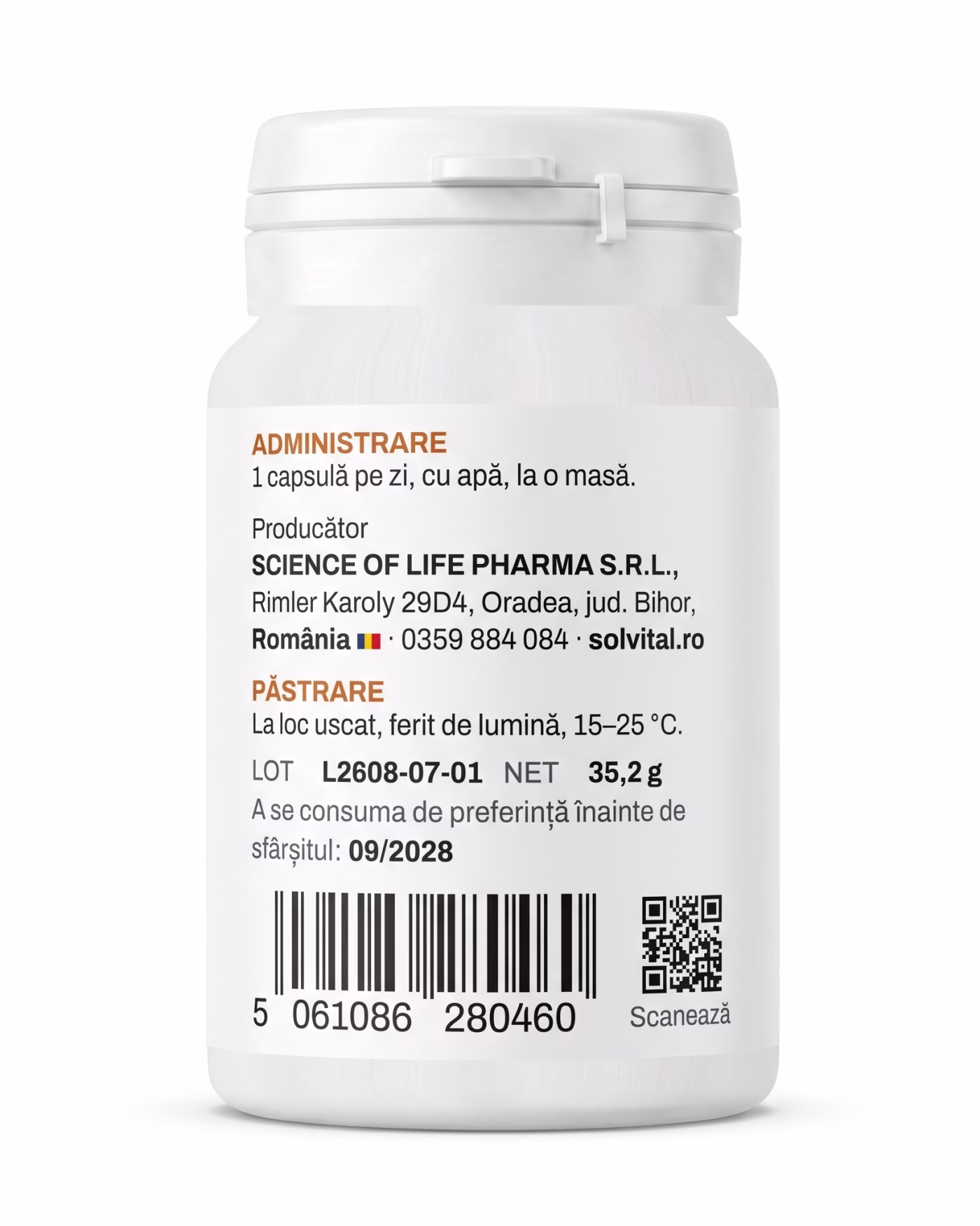 vitamina-e-forte-administrare Eticheta Solvital Vitamina E forte cu modul de administrare, lotul și codul de bare