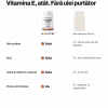 Solvital Vitamina E forte față de alte vitamine e 400 ui Solvital Vitamina E forte față de alte vitamine e 400 ui: Ulei purtător: fără față de ulei de soia sau de măsline; Soia: fără față de ulei și lecitină de soia; Ceară de albine în capsulă: fără față de da, la unii; Produs în România: da față de importat, la majoritatea