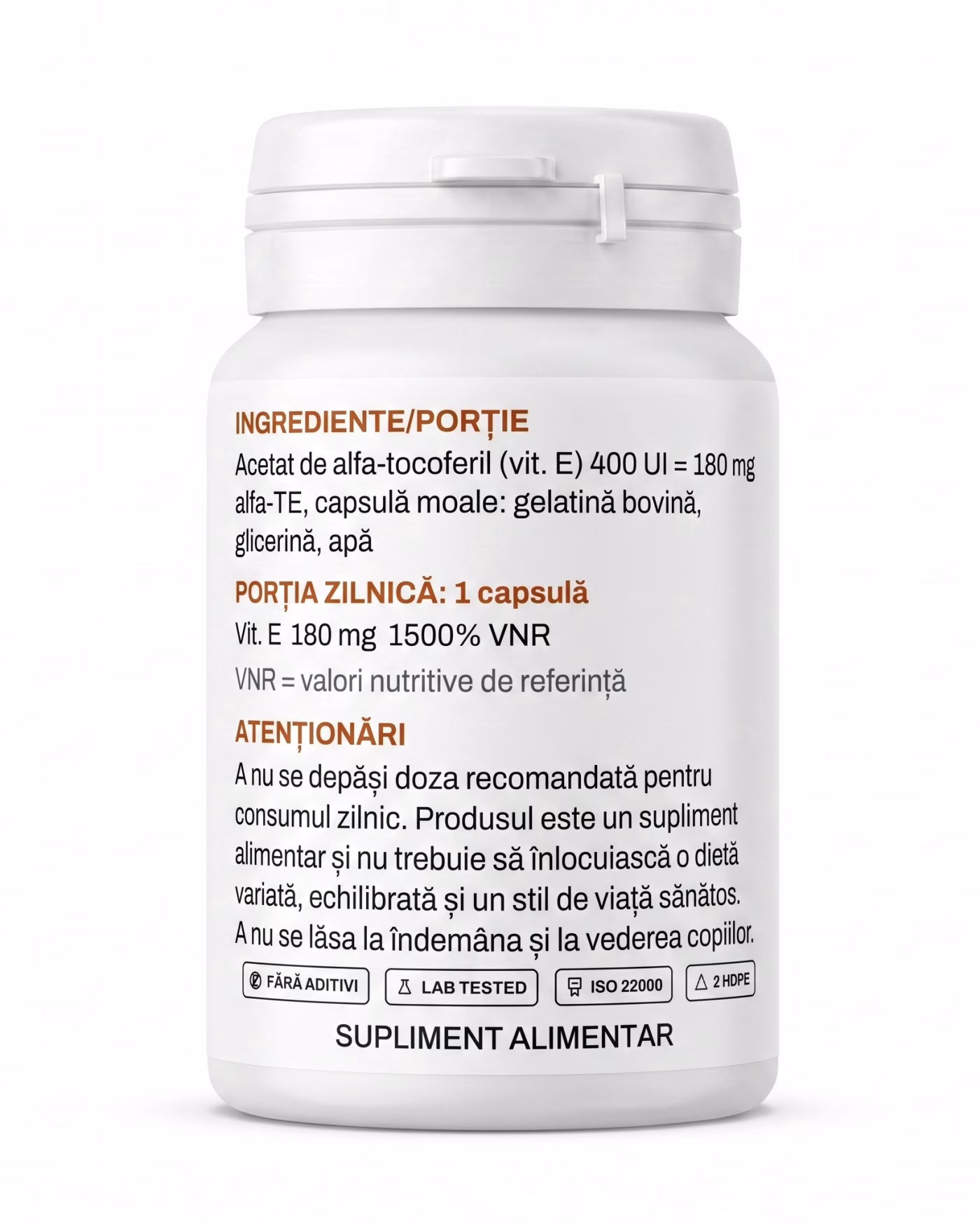 vitamina-e-forte-ingrediente Eticheta Solvital Vitamina E forte cu tabelul de ingrediente și valorile nutriționale